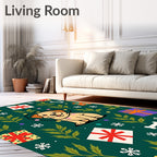 Cute Puppy Gifts Festive Holiday Garland Rug