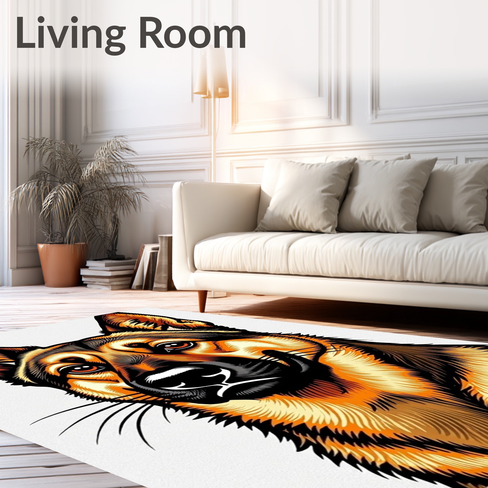 Bold German Shepherd Portrait Rug