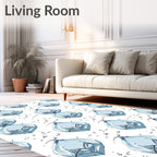 Pale Blue Mirrored Drop Star Dust Rug