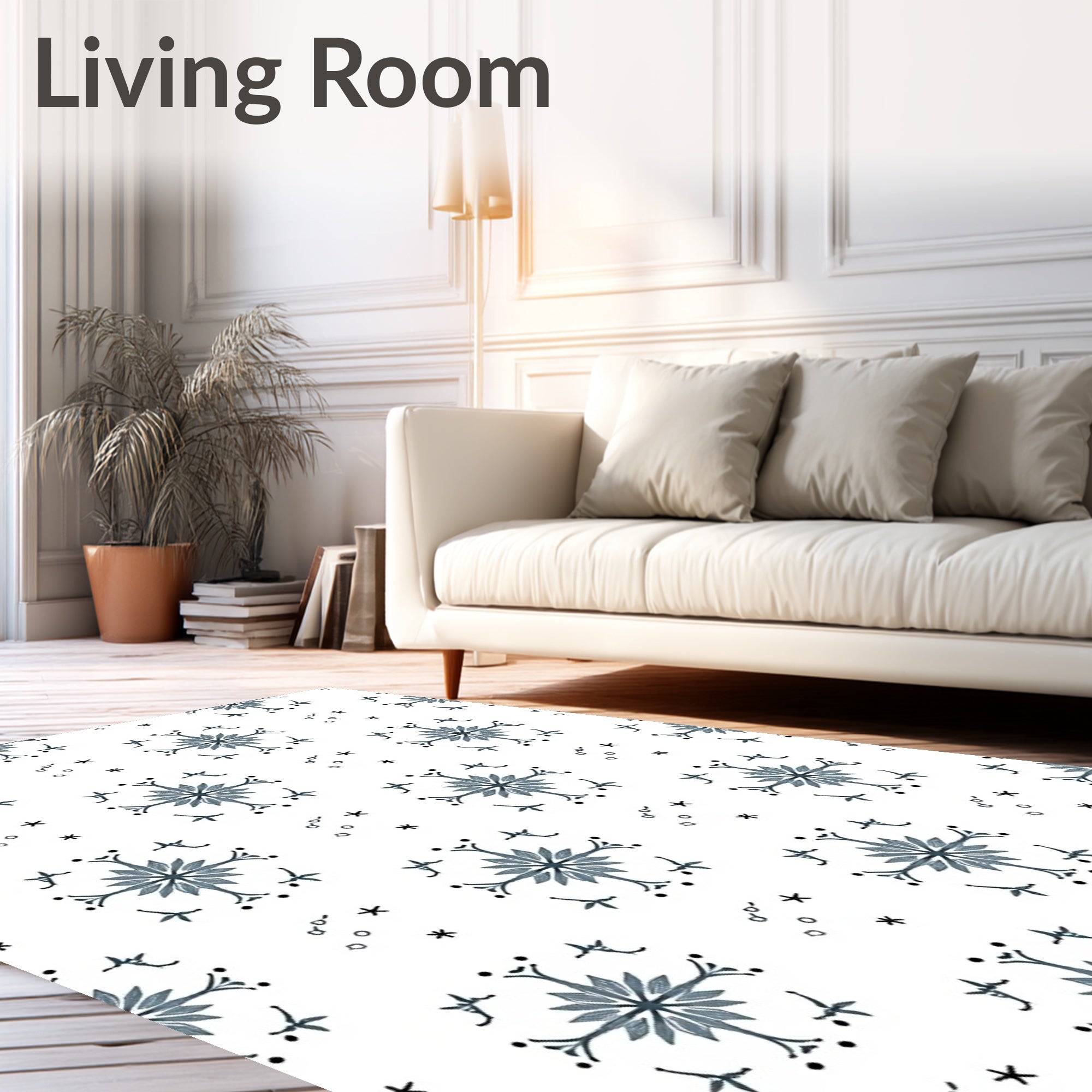 Blue Starburst Garden Medallion Rug