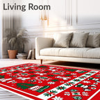 Festive Red Christmas Character Boots Rug