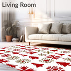 Red Pine Snowflake Medallion Rug