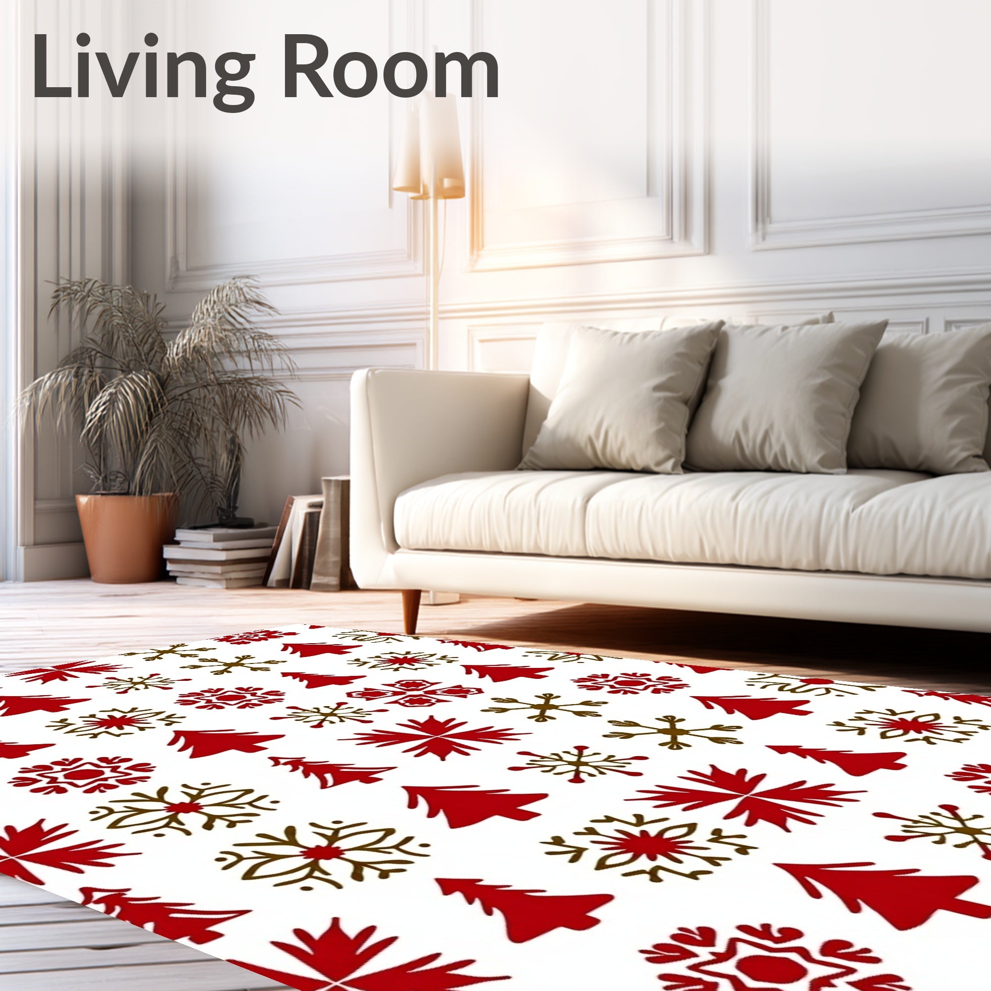 Red Pine Snowflake Medallion Rug