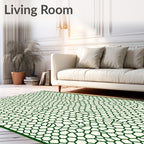 Organic Green Honeycomb Network Rug