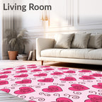Pink Hearts Swirl Decoration Rug