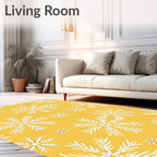 Golden Snowflakes White Radiance Rug