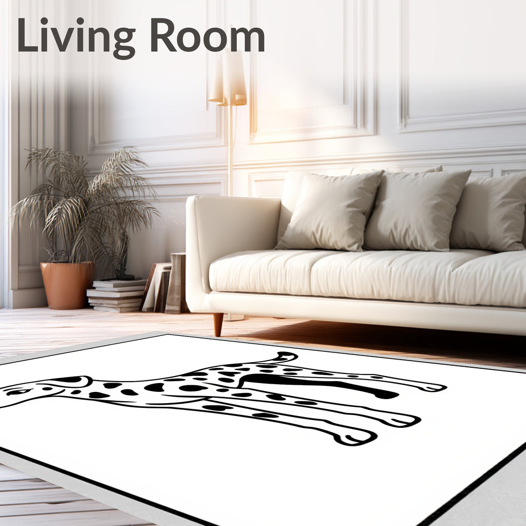 Black White Spotted Dog Animal Rug