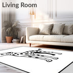 Black White Spotted Dog Animal Rug