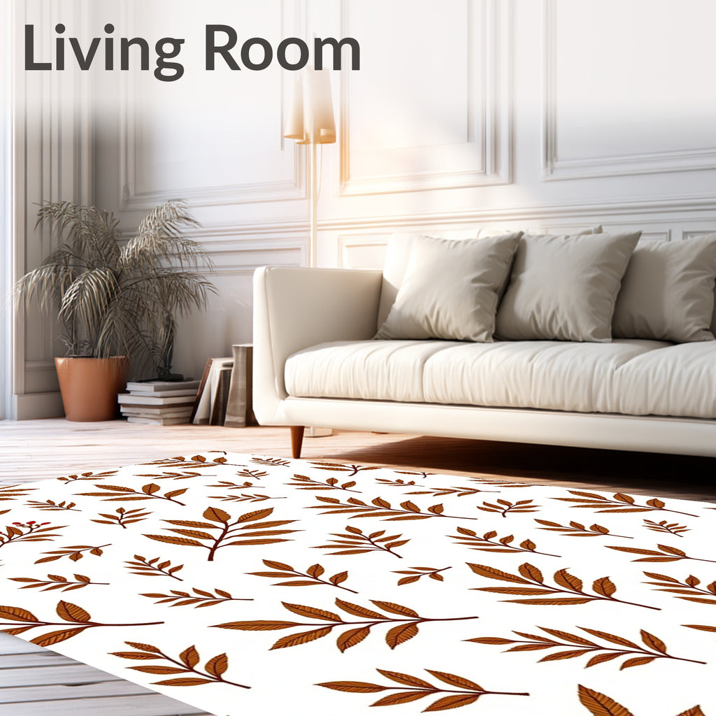 Autumn Leaves Berry Scattering Seamless Rug