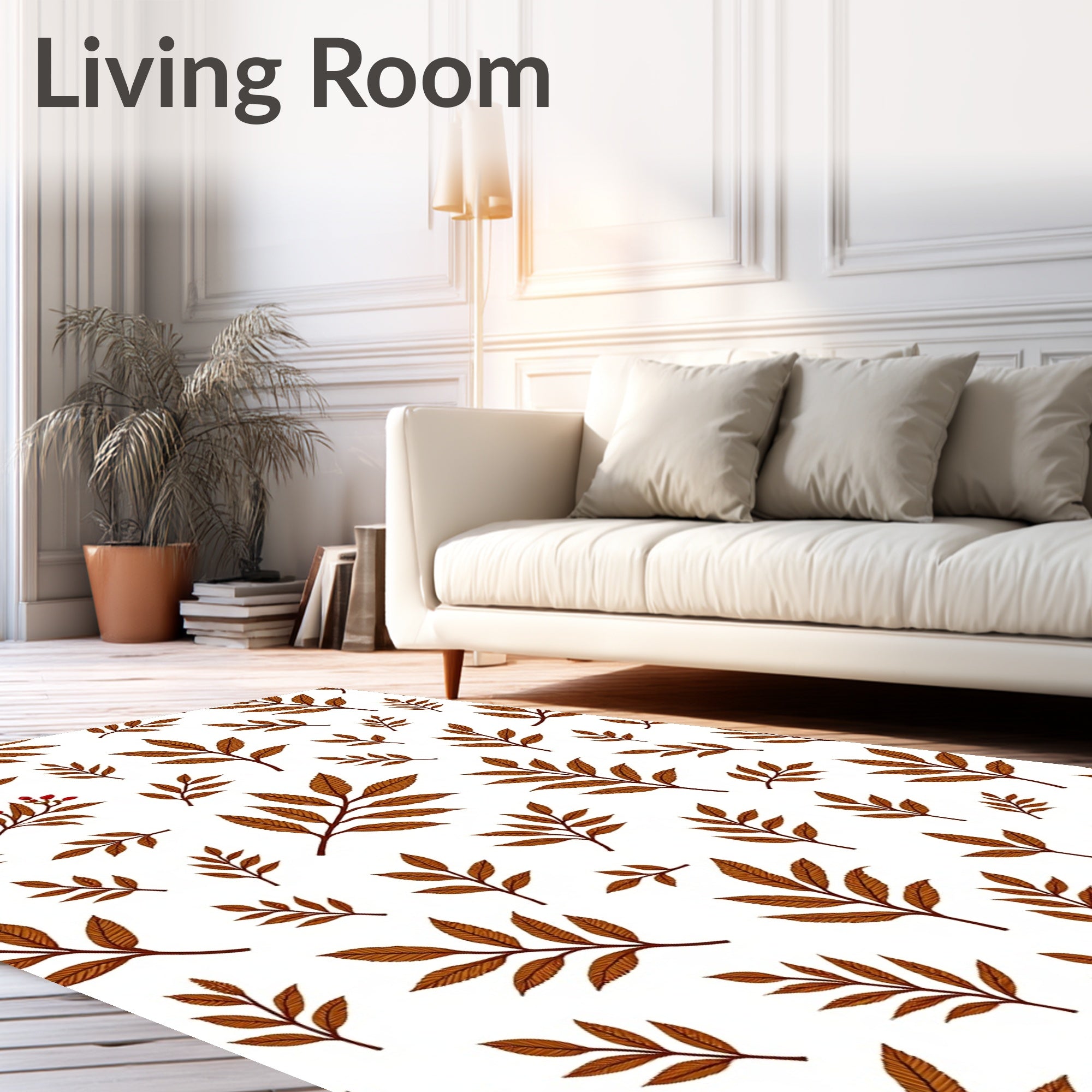 Autumn Leaves Berry Scattering Seamless Rug