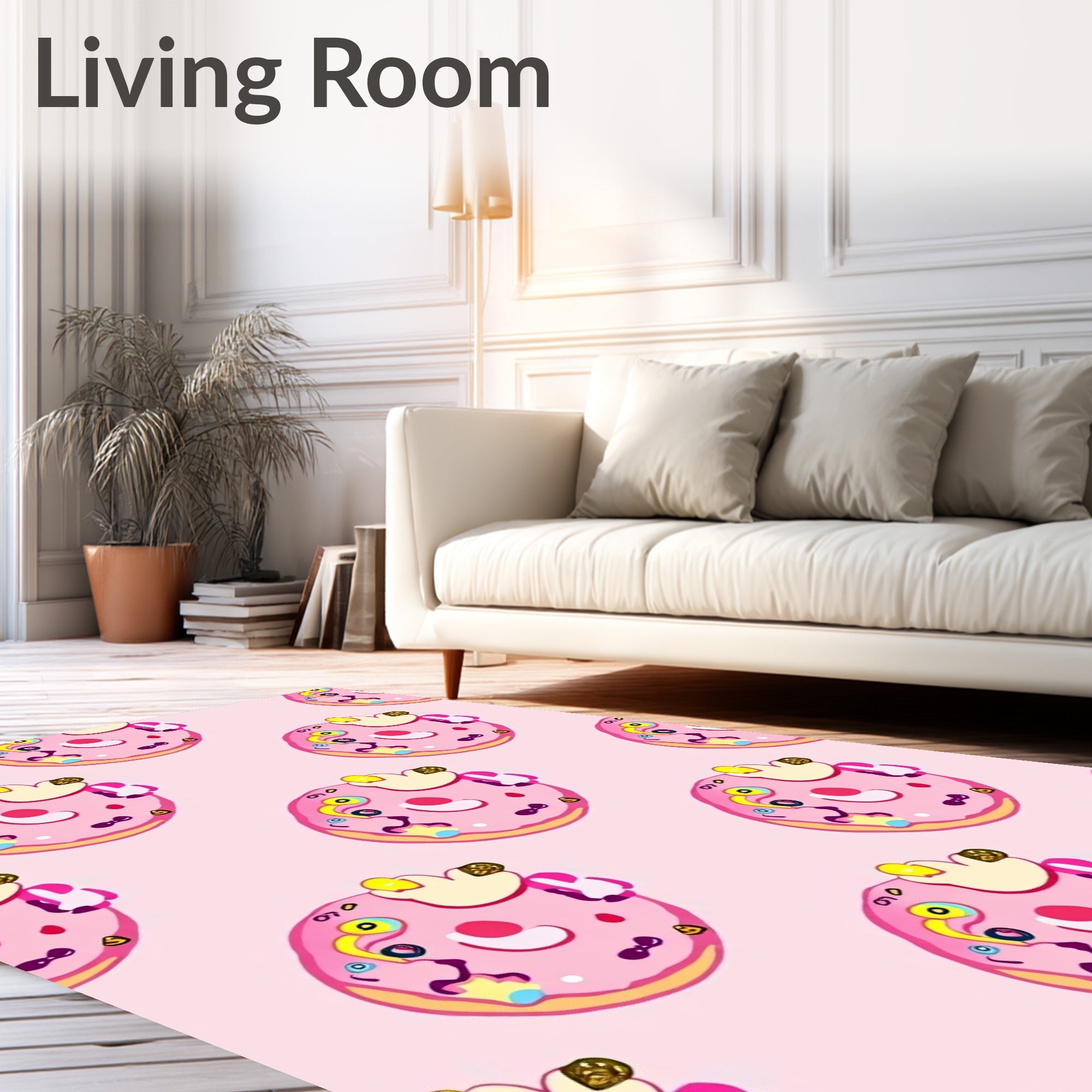 Pink Donut Sprinkle Whimsy Rug