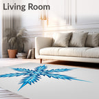 Arctic Blue Iridescent Starburst Rug