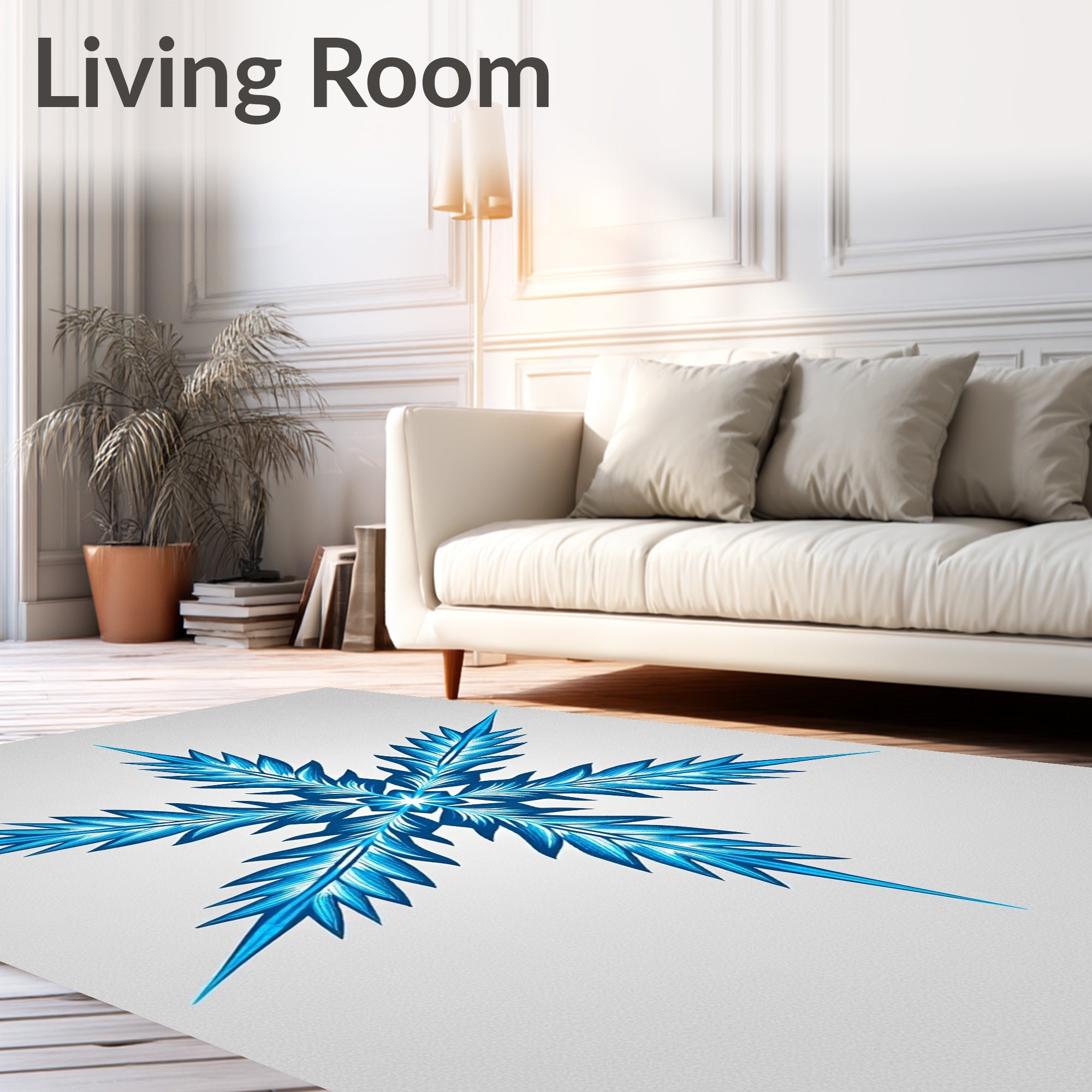 Arctic Blue Iridescent Starburst Rug