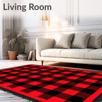 Red Black Buffalo Check Rug