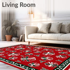 Red White Green Festive Gift Collage Rug