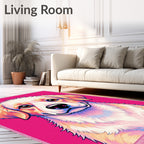 Vibrant Dog Portrait Pop Art Rug