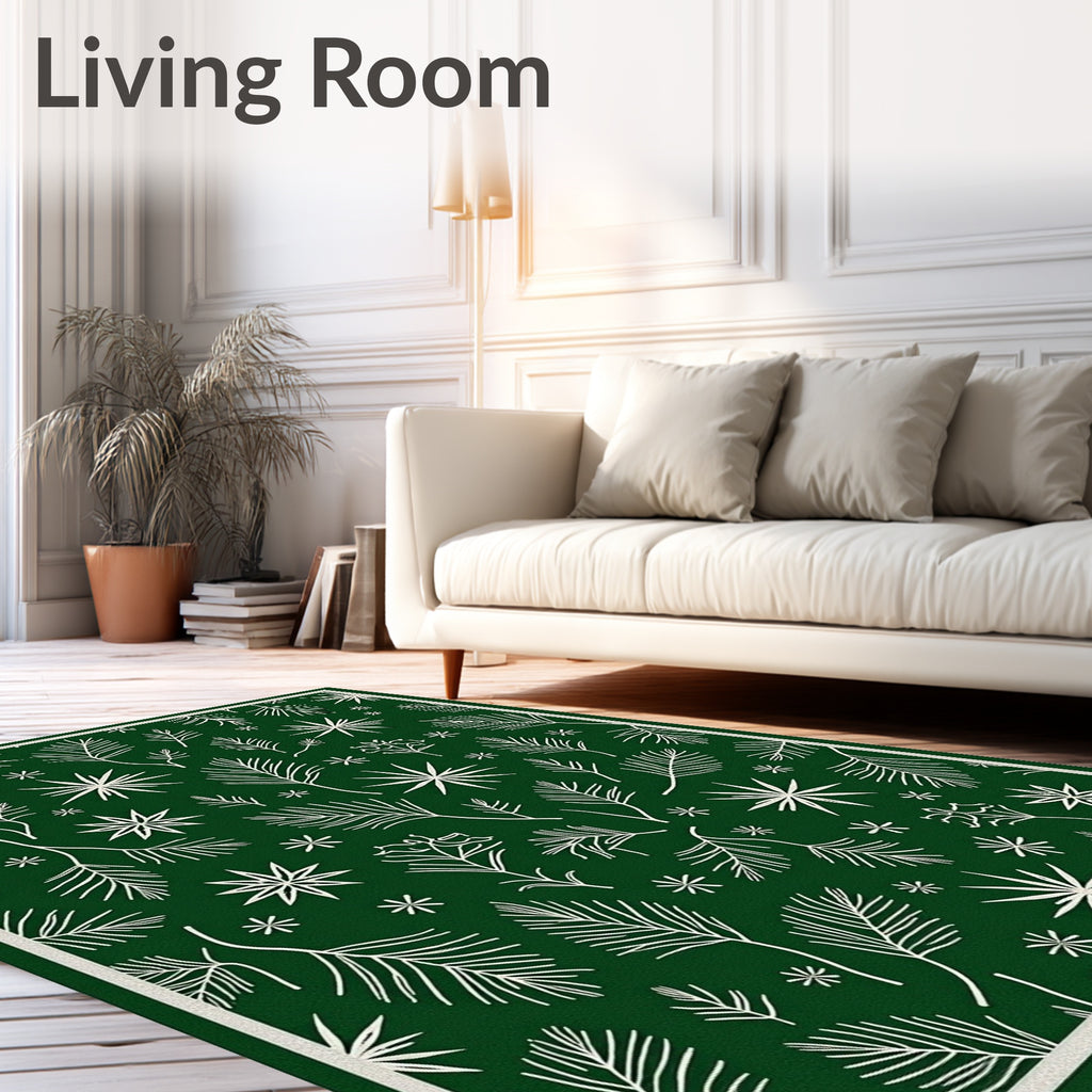 Evergreen Botanical Starburst Organic Rug