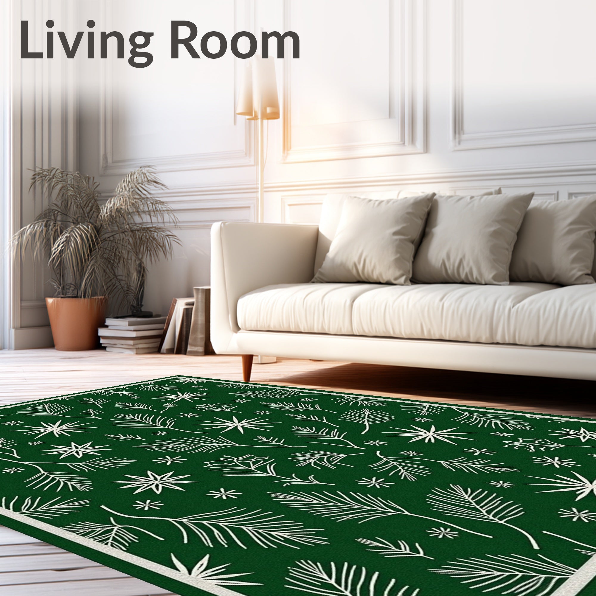 Evergreen Botanical Starburst Organic Rug