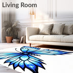 Icy Blue Crystal Butterfly Wingrug Rug