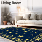 Midnight Yellow Starry Constellation Rug