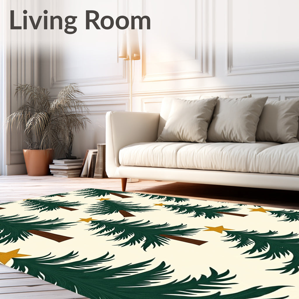 Christmas Tree Star Silhouette Repeat Rug