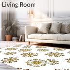 Golden Snowflake All Over Rug
