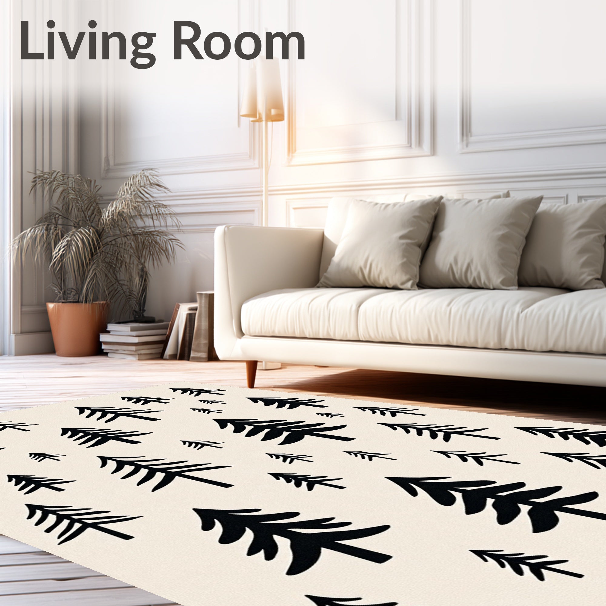 Black Pine Forest Scattered Scatter Rug