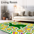 Springtime Bunny Easter Eggs Rug