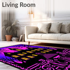Spooky Mansion Purple Gradient Night Rug