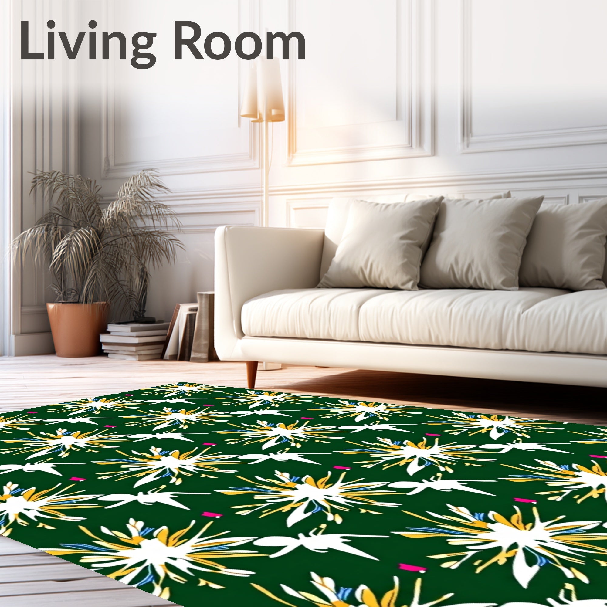 Green Firework Dancer Abstract Rug