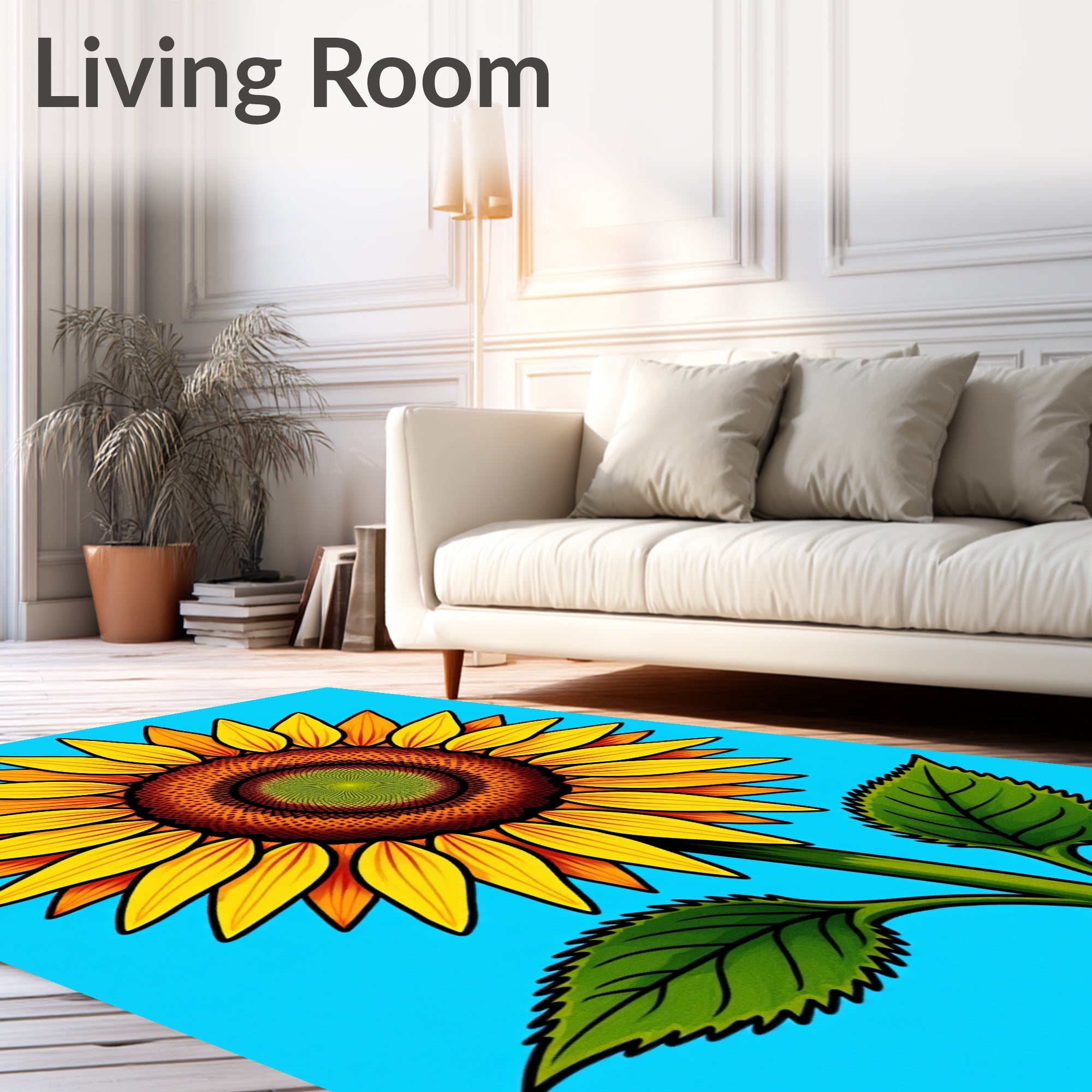 Vibrant Yellow Sunflower Bloom Rug