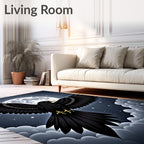 Night Black Bird Moon Sky Rug
