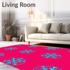 Vibrant Aqua Snowflake Scatter Rug