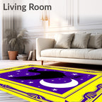 Black Crow Moon Stars Frame Rug