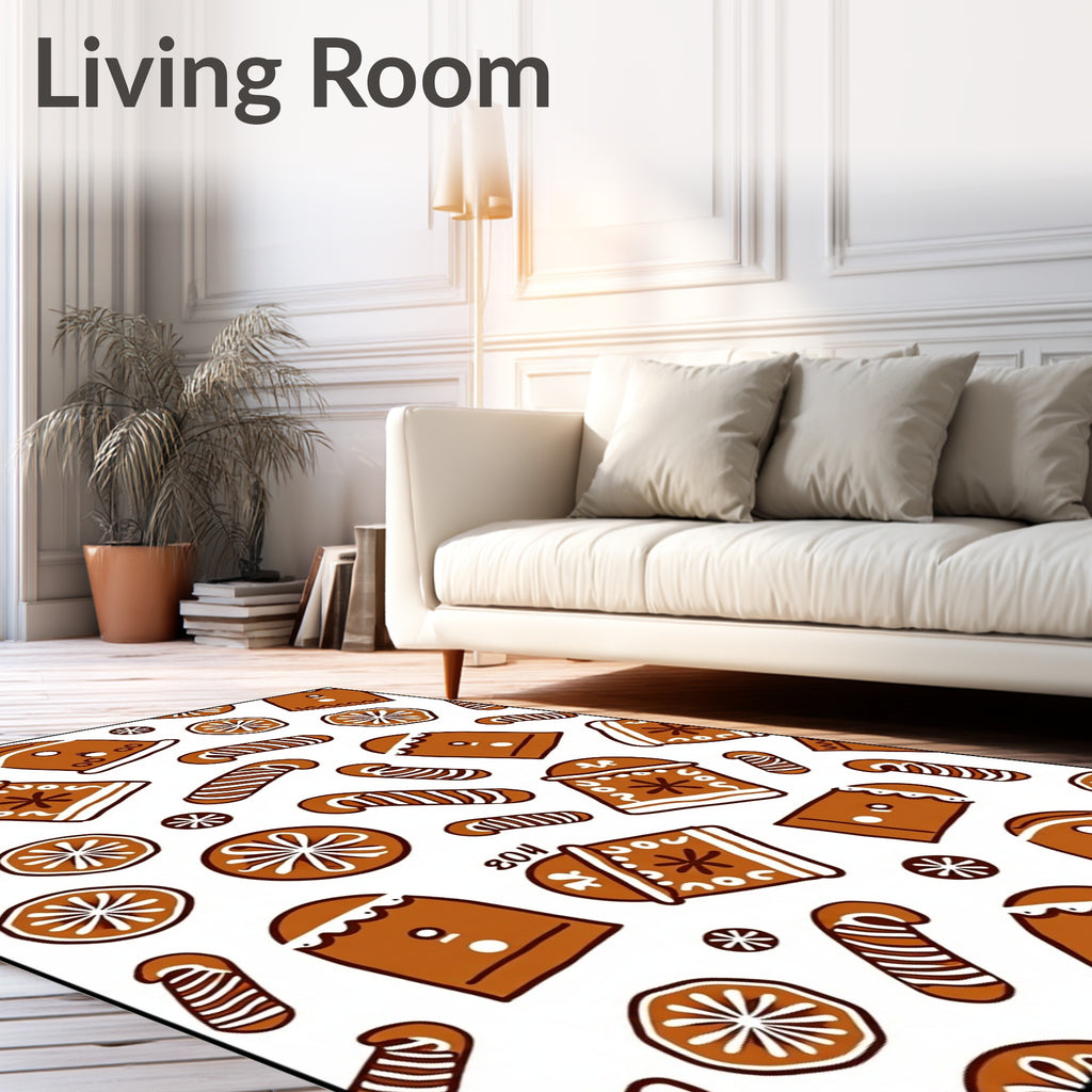 Brown Gingerbread Holiday Cookie Medley Rug