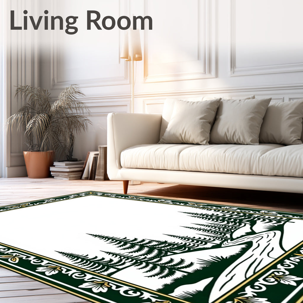 Forest River Scenic Landscape Art Rug