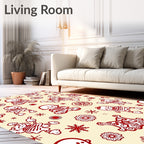 Red Day Of The Dead Characters Medallions Rug