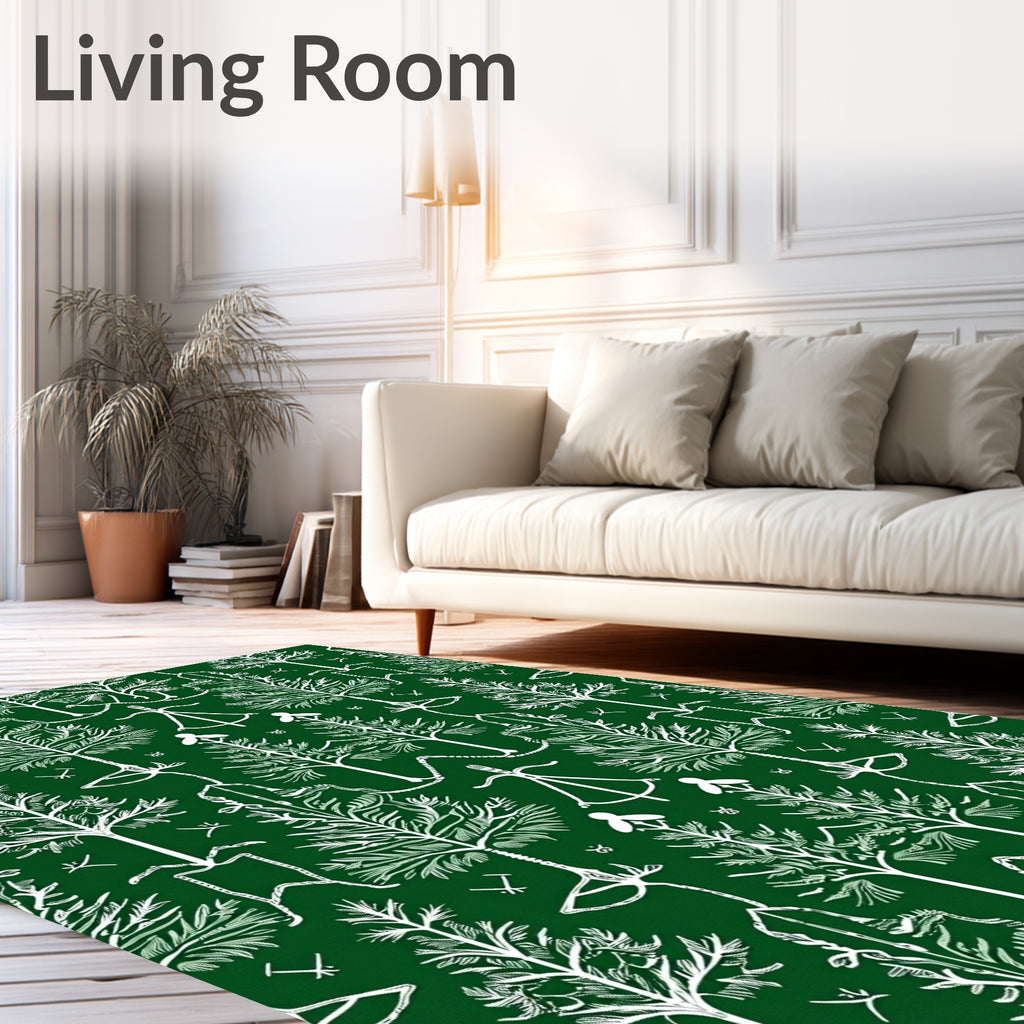 White Evergreen Forest Symmetry Rug