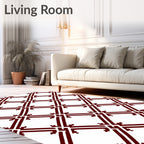 Deep Red Lattice Geometric Rug