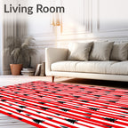 Whimsical Black Tree Stripes Rug