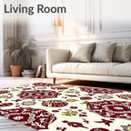 Crimson Pomegranate Floral Medallion Rug