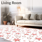 Pink Star Confetti Scattered Stars Rug
