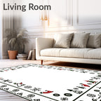 Festive Children Snowflakes Holly Christmas Trees Rug
