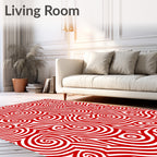 Bold Red Swirl Labyrinth Rug