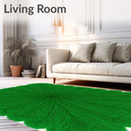 Emerald Green Feathered Fan Rug