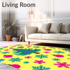 Christmas Trees Snowflakes Pink Baubles Rug
