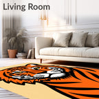 Bold Orange Tiger Face Rug
