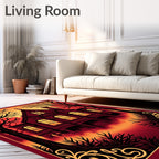 Gothic Victorian House Autumn Fog Rug