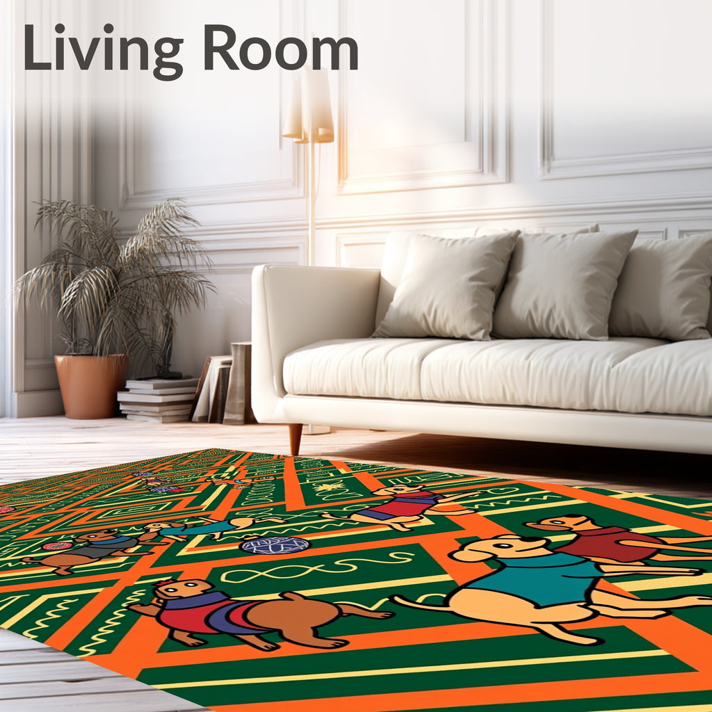 Charming Dogs In Christmas Balls Rug