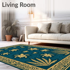 Golden Turtle Fish Ocean Border Rug